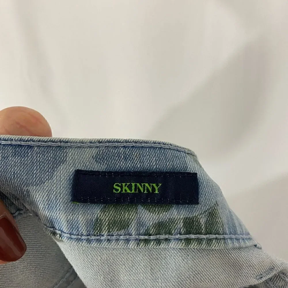 C Wonder Distressed Floral Skinny Jeans
